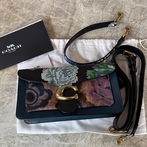 Coach Black Floral Leather Crossbody Bag